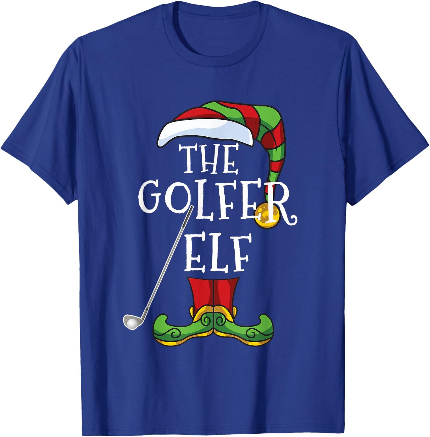 Golfer Elf Golf Family Matching Christmas Group Funny T-Shirt - T-Shirt | Royal