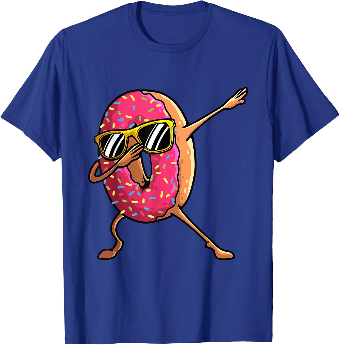 Funny Donut Designs for Boys Kids Girl Hip-Hop Dabbing Donut Small T-Shirt - T-Shirt | Royal