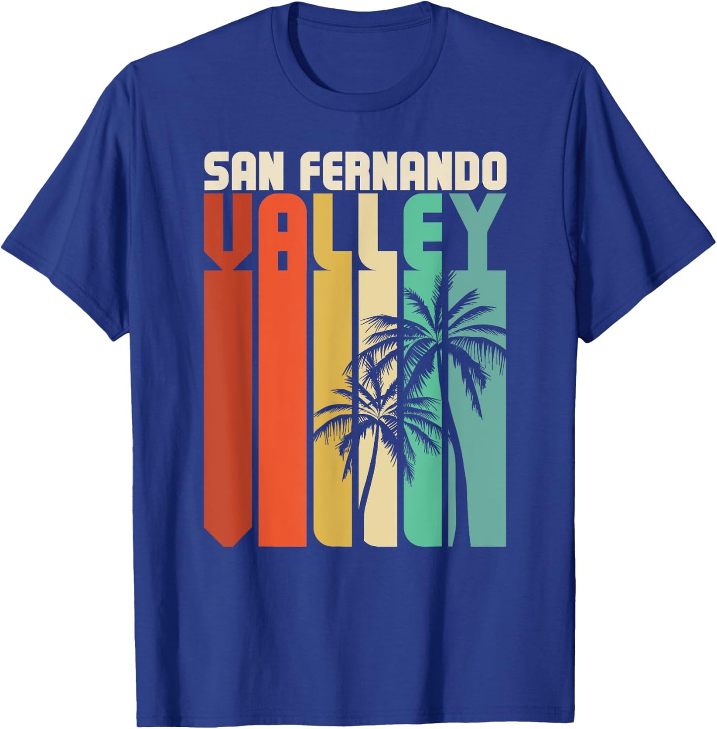 San Fernando Valley SFV California Van Nuys 818 Retro Palm T-Shirt - T-Shirt | Royal