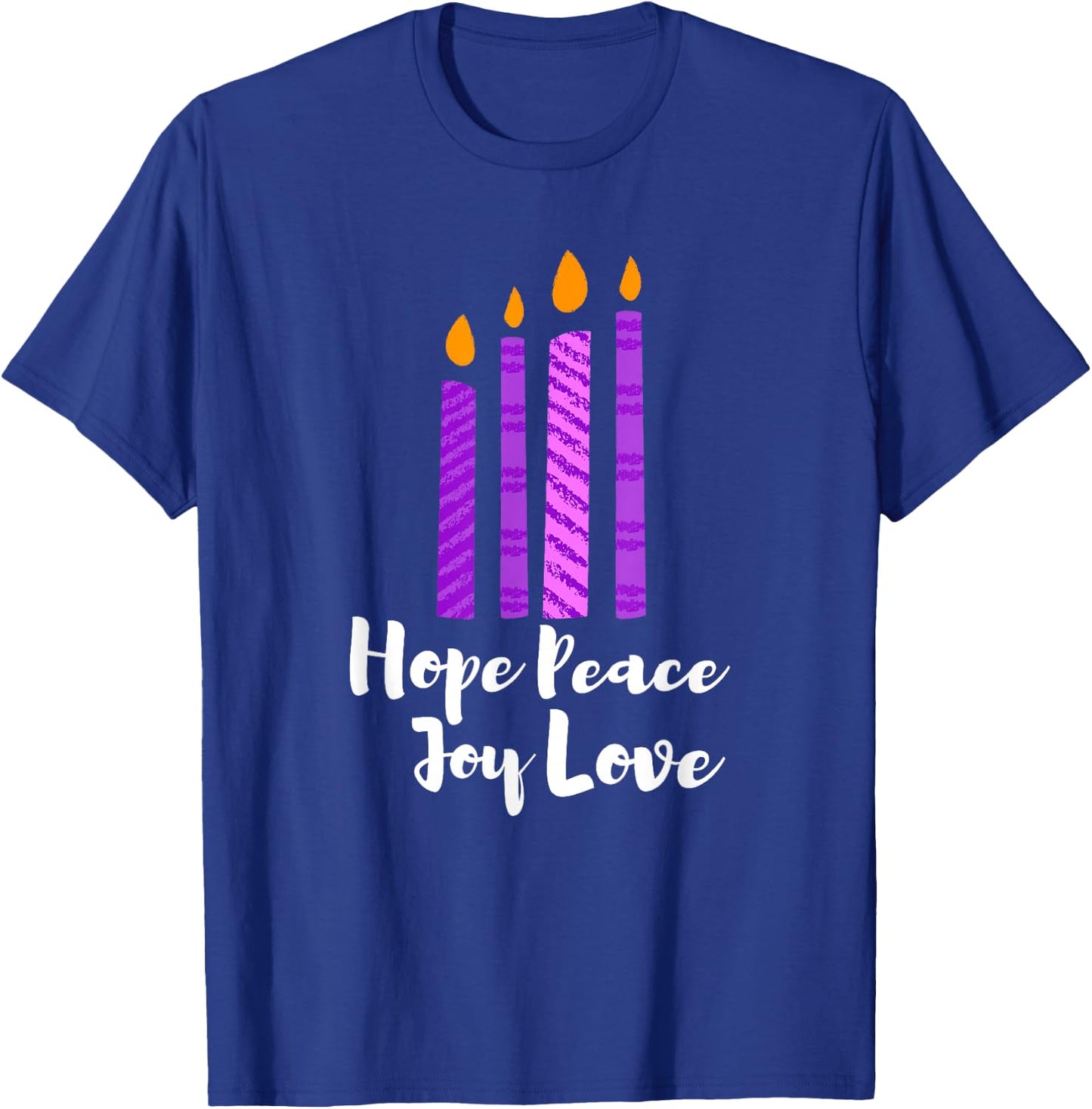 Advent Evergreen Wreath Candles Hope Peace Joy Love Advent T-Shirt - T-Shirt | Royal