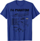 F-4 Phantom Fighter Jet Specs Military Airplane F4 Phantom T-Shirt - T-Shirt | Royal
