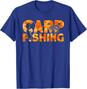 Carp Fisherman Orange Camouflage Carp Fishing T-Shirt - T-Shirt | Royal