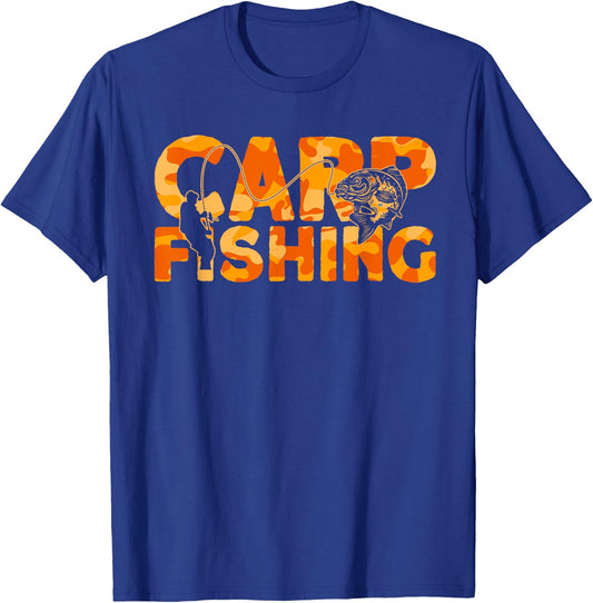 Carp Fisherman Orange Camouflage Carp Fishing T-Shirt - T-Shirt | Royal