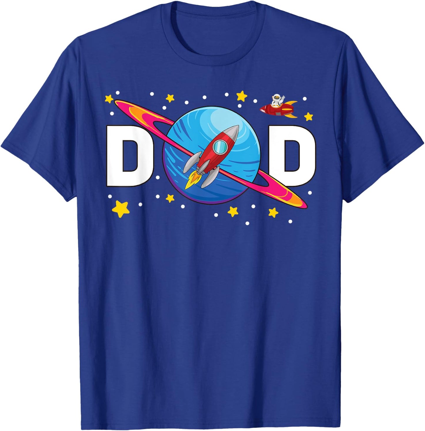 Dad Outer Space Birthday Crew Space Themed Birthday Party T-Shirt - T-Shirt | Royal