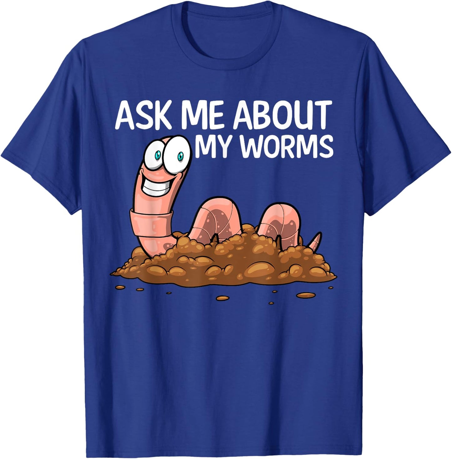 Funny Worm Art Women Worm Farming Composting Casting T-Shirt - T-Shirt | Royal