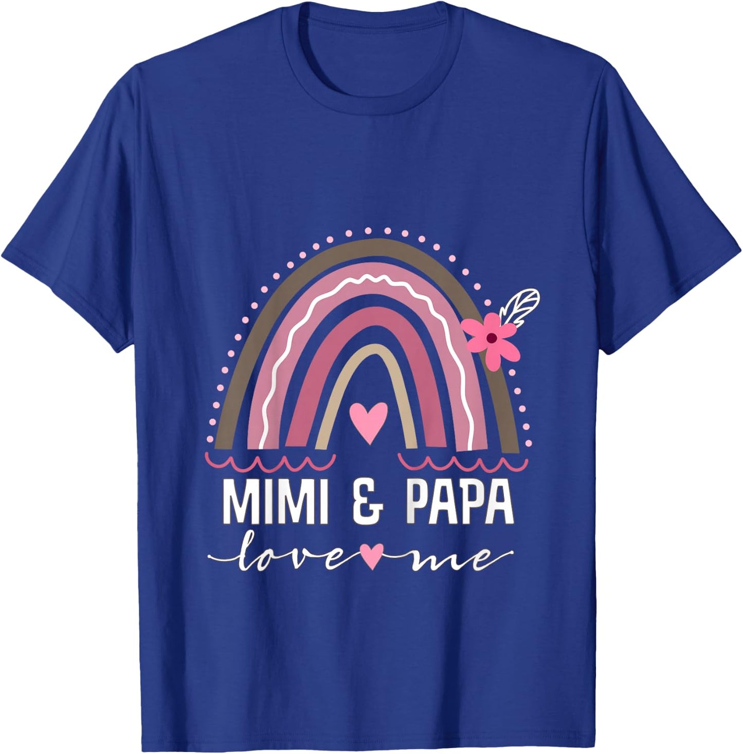 Kids Mimi and Papa Love Me Granddaughter Rainbow T-Shirt - T-Shirt | Royal