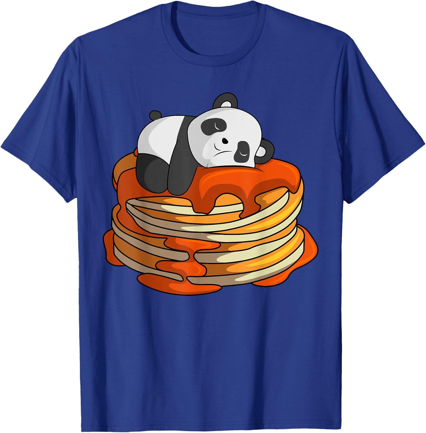 Pancakes Panda On Waffle Breakfast Flapjack Hotcake Food T-Shirt - T-Shirt | Royal