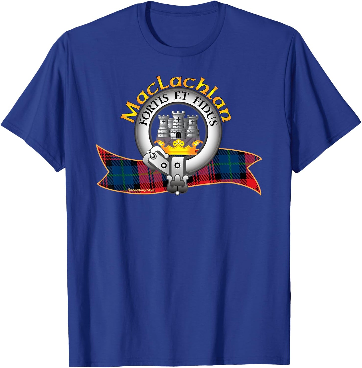 MacLachlan Clan Tartan Crest Motto T-Shirt - T-Shirt | Royal
