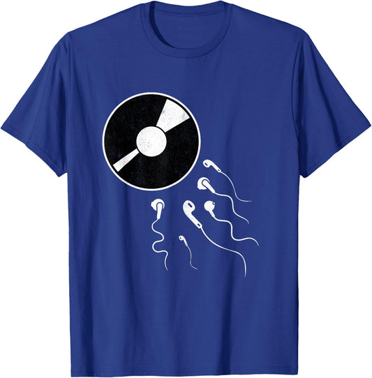 I Love Vinyl Records Funny Headphone LP Collector DJ T-Shirt - T-Shirt | Royal