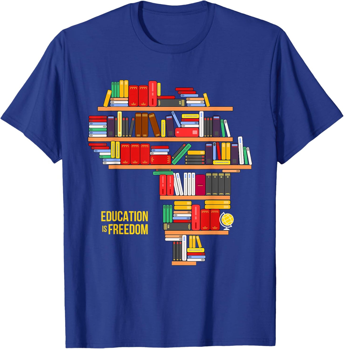Africa Education Is Freedom Library Book T-Shirt - T-Shirt | Royal