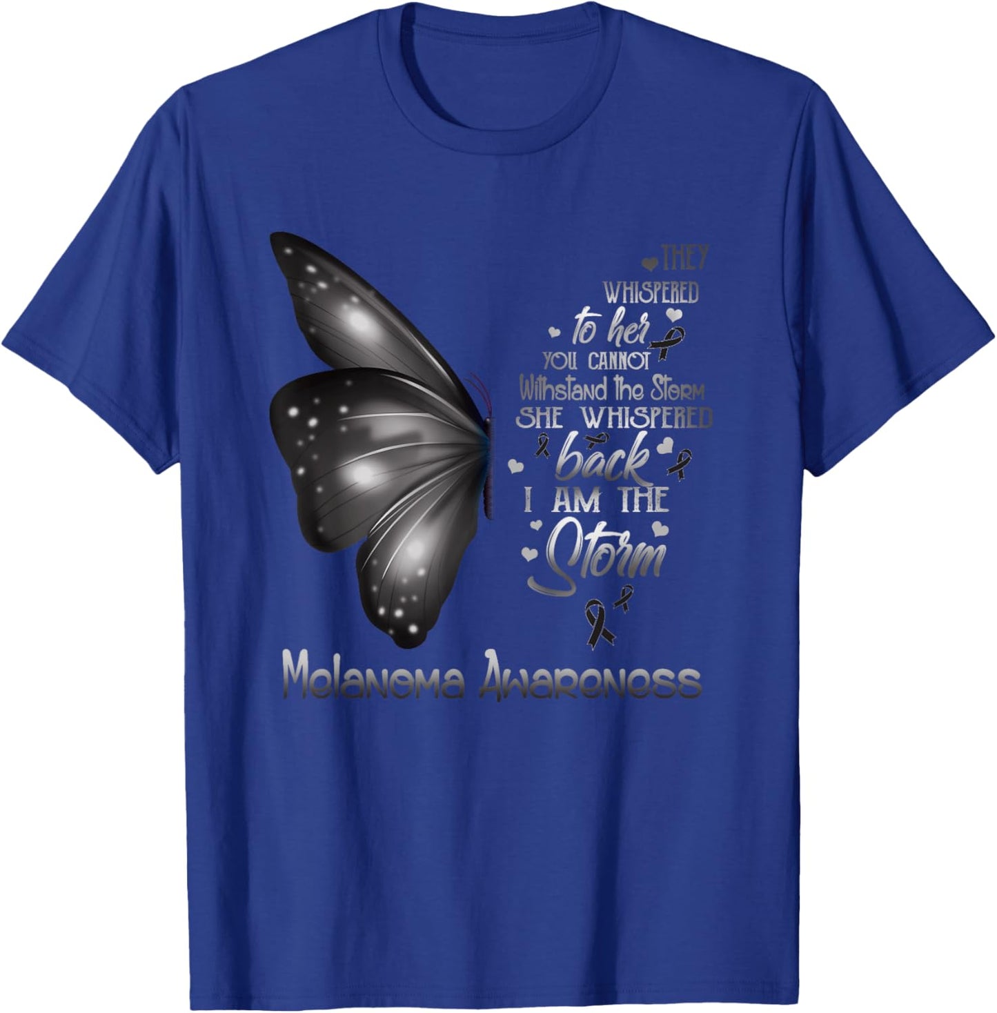 I am the storm Melanoma Awareness Butterfly T-Shirt - T-Shirt | Royal