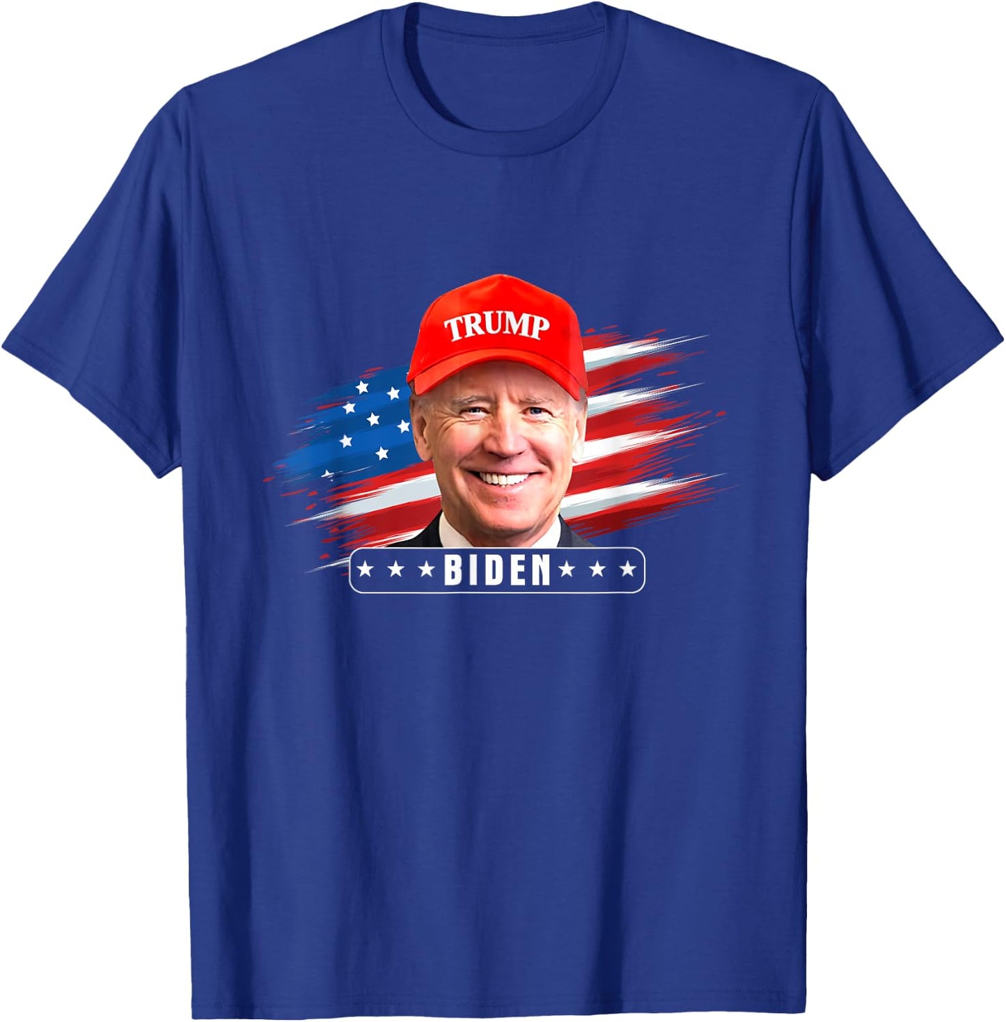 Funny Joe Biden Wearing Hat Trump T-Shirt - T-Shirt | Royal