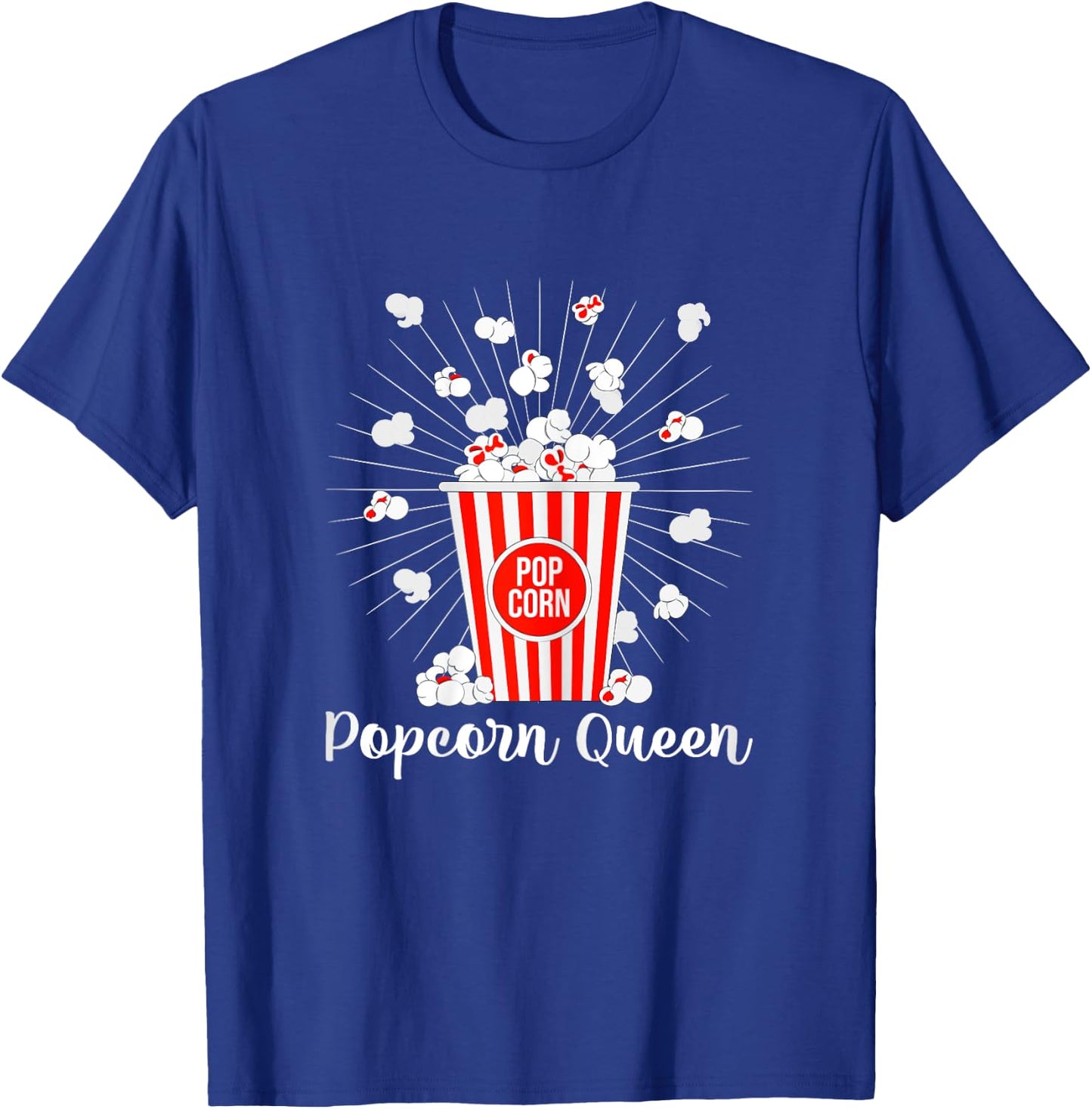 Popcorn Queen Cinema Lover Movie Night T-Shirt - T-Shirt | Royal