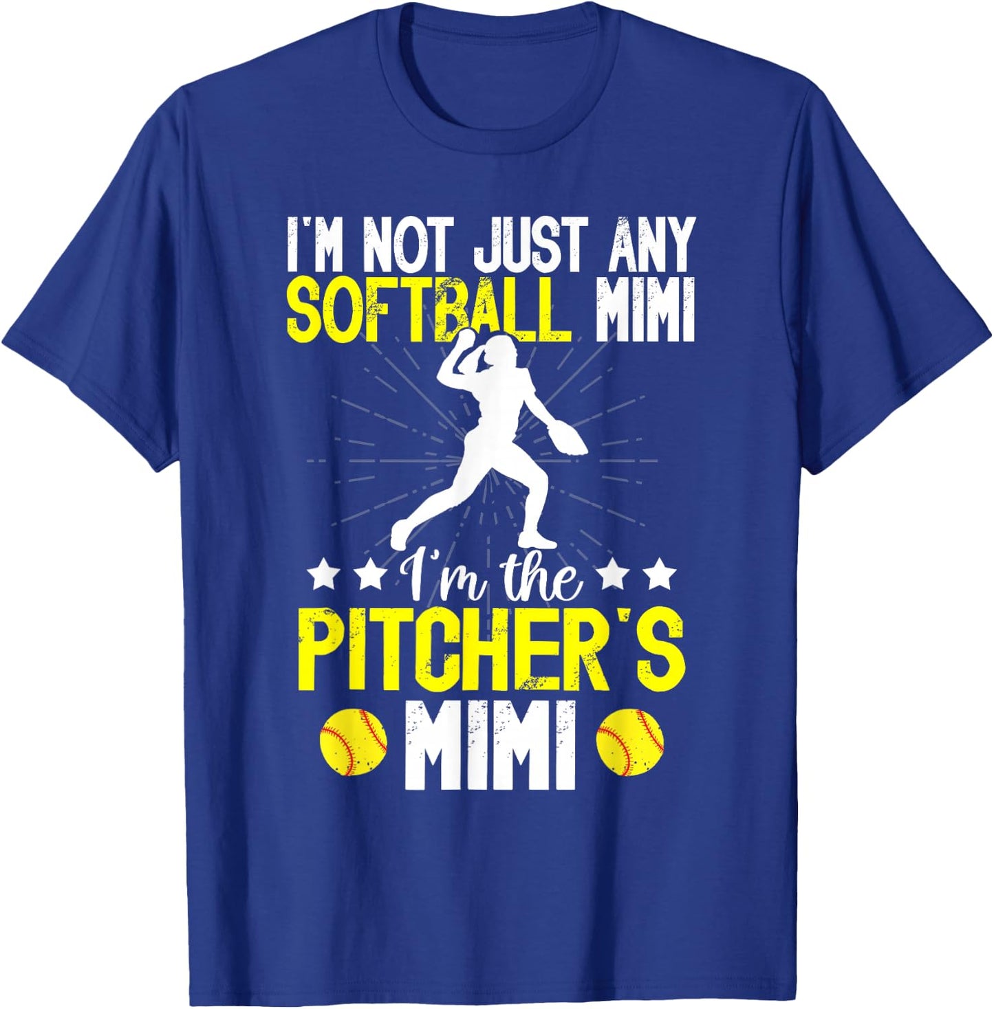 I'm The Softball Pitcher Mimi Of A Softball Pitcher T-Shirt - T-Shirt | Royal