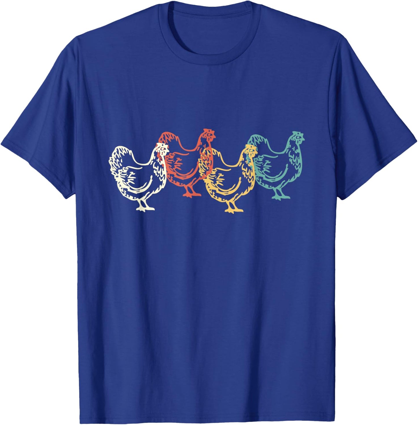 Chicken Vintage T Shirt Funny Poultry Farmer Gifts Man W T-Shirt - T-Shirt | Royal