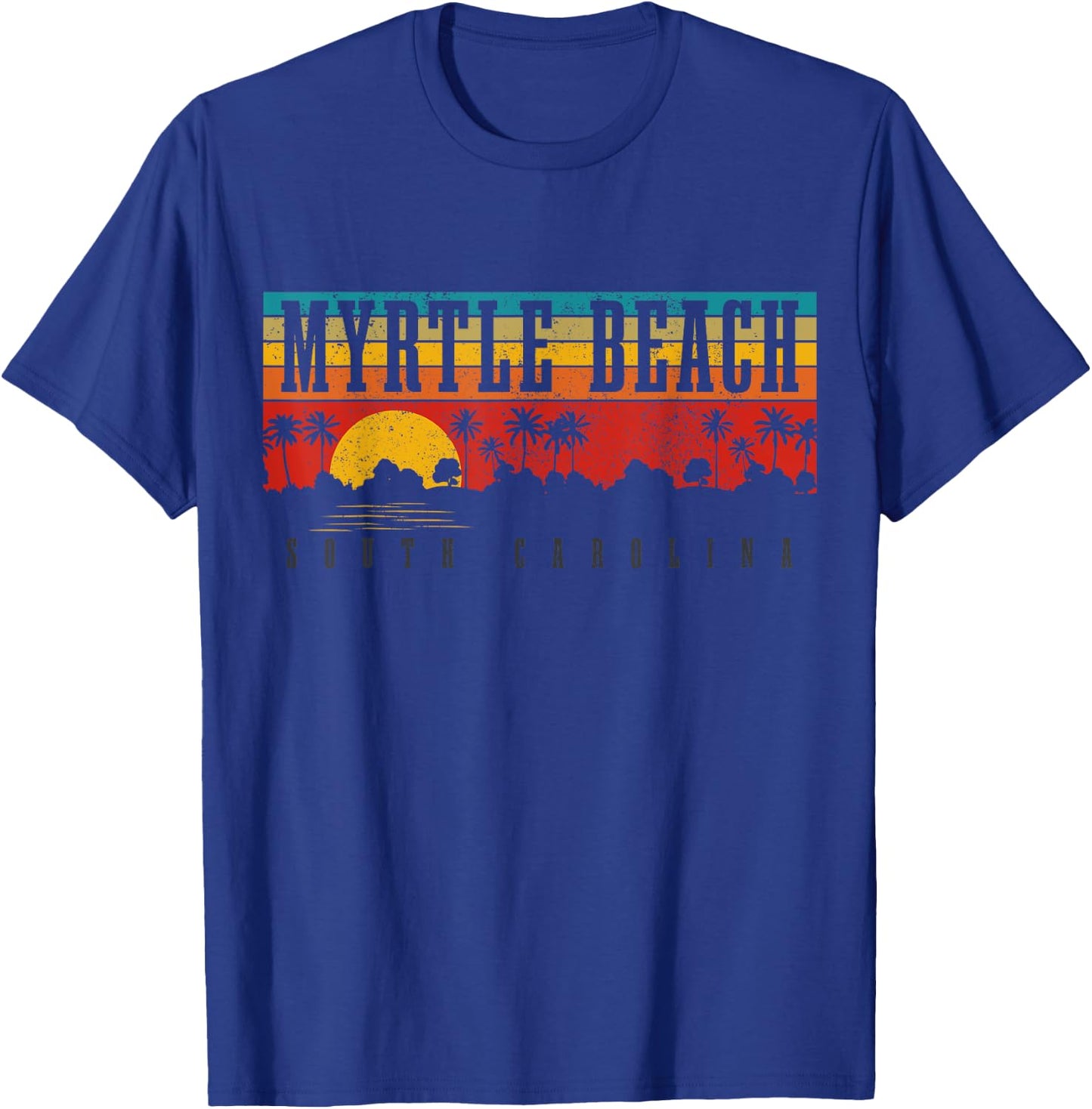 Myrtle Beach South Carolina Vintage Retro Surfing T-Shirt - T-Shirt | Royal