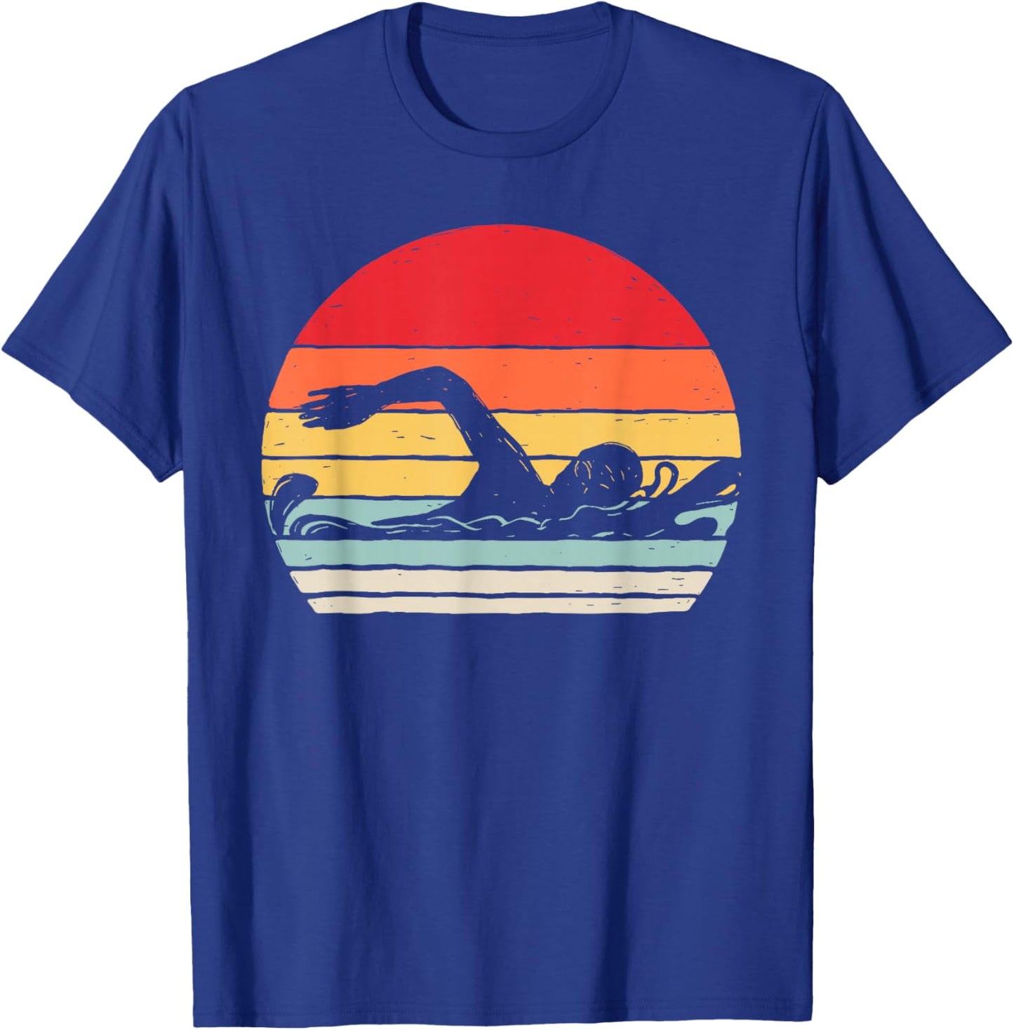 Vintage Retro Swimming Shirt Swimmer Gift T-Shirt - T-Shirt | Royal