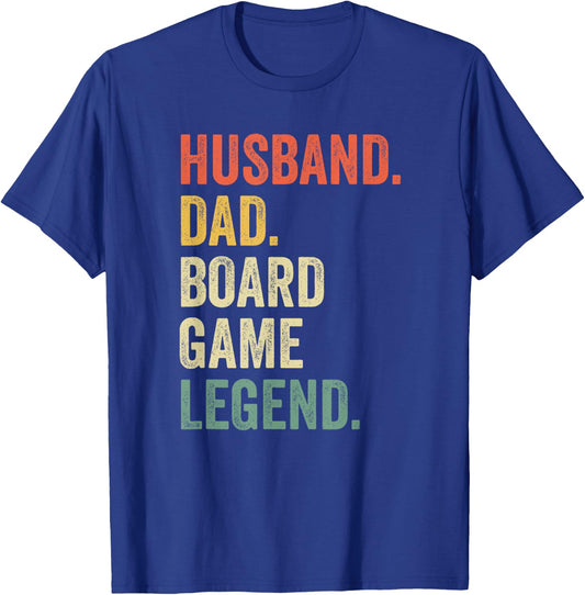 Husband Dad Board Game Night Legend Funny Father Vintage T-Shirt - T-Shirt | Royal