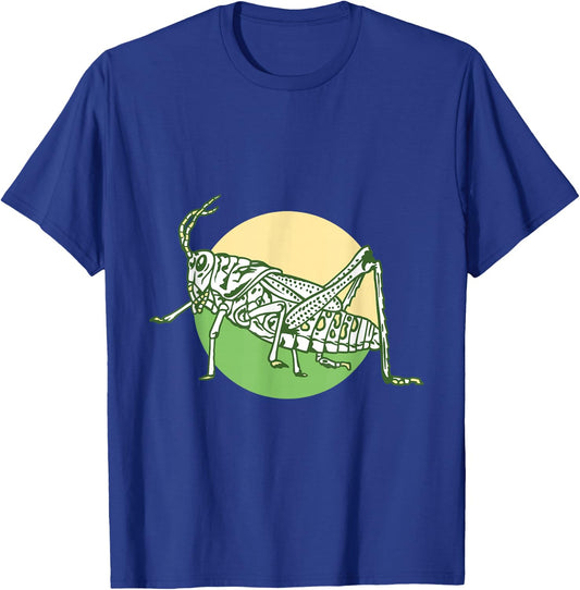 Grass Hopper On Green Background Cool Japanese Simple T-Shirt - T-Shirt | Royal