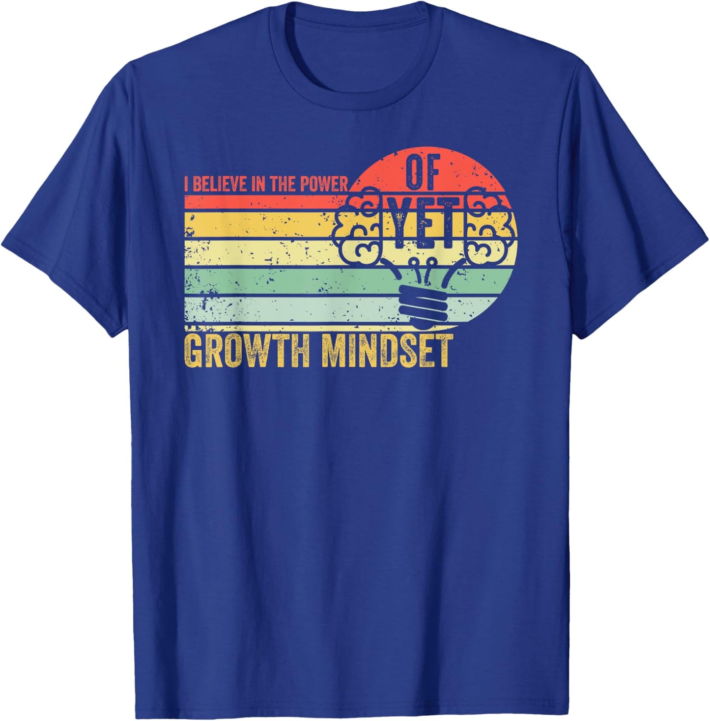 Growth Mindset Teacher Vintage I Believe in the Power Of Yet Women T-Shirt - T-Shirt | Royal