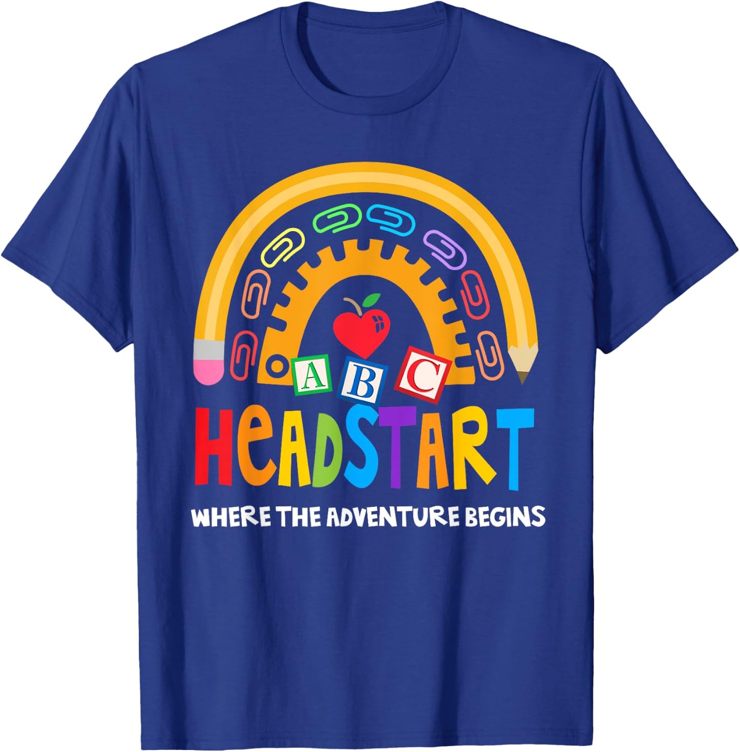 Teacher Early Childhood Education Preschool Head Start Crew T-Shirt - T-Shirt | Royal