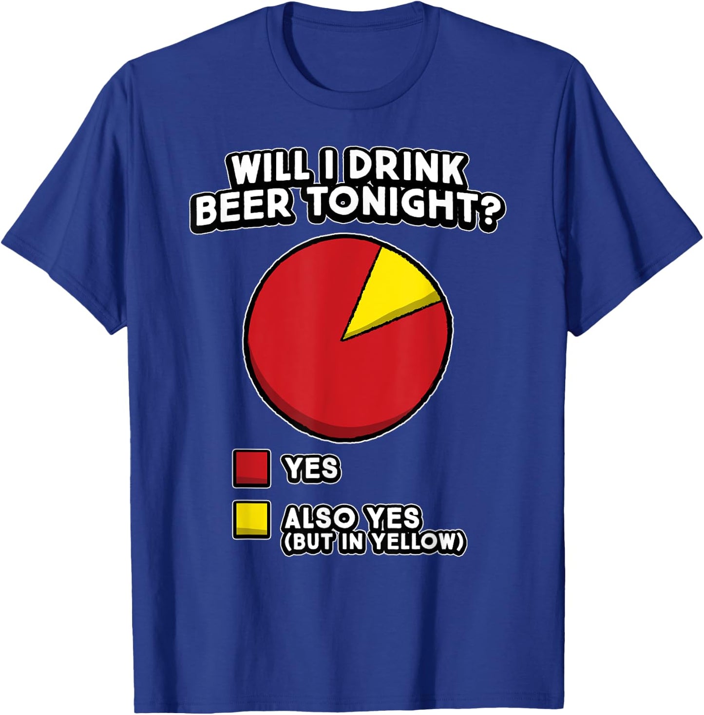 Funny Beer Drinker Quote - Will I Drink Beer Tonight? YES T-Shirt - T-Shirt | Royal