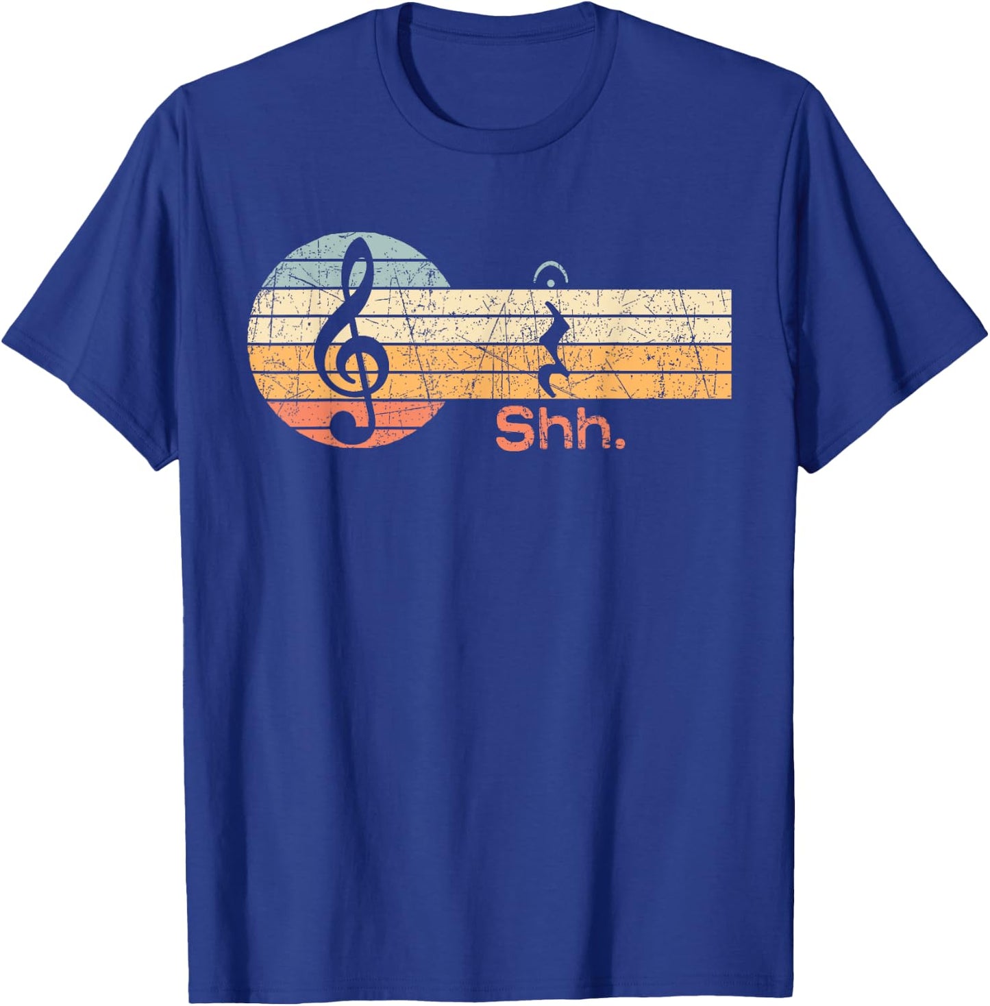 Funny Music Shh Quarter Rest and Fermata Notation Musician T-Shirt - T-Shirt | Royal