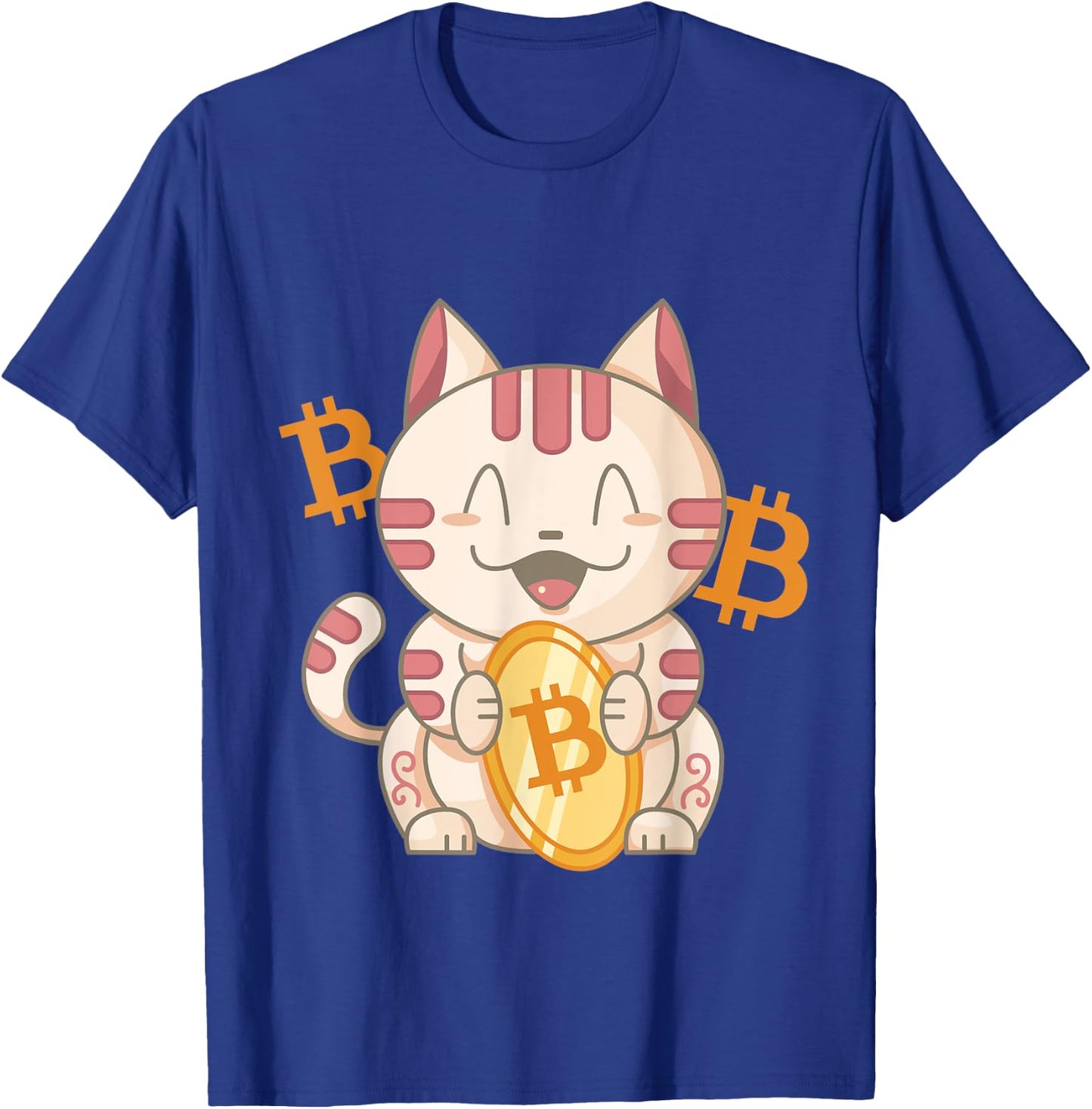 Lucky Chinese Bitcoin Cat T-Shirt - T-Shirt | Royal