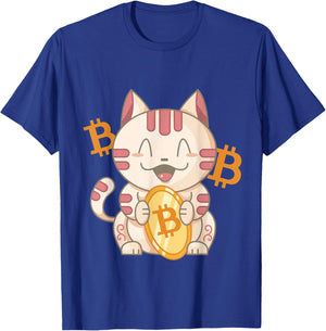Lucky Chinese Bitcoin Cat T-Shirt - T-Shirt | Royal