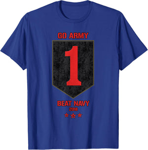 Veterans & Armed Forces Design (VAFD) Go Army! Beat Navy! 2018 Black Adult Men's Classic Fit Short Sleeve T-Shirt - T-Shirt | Royal