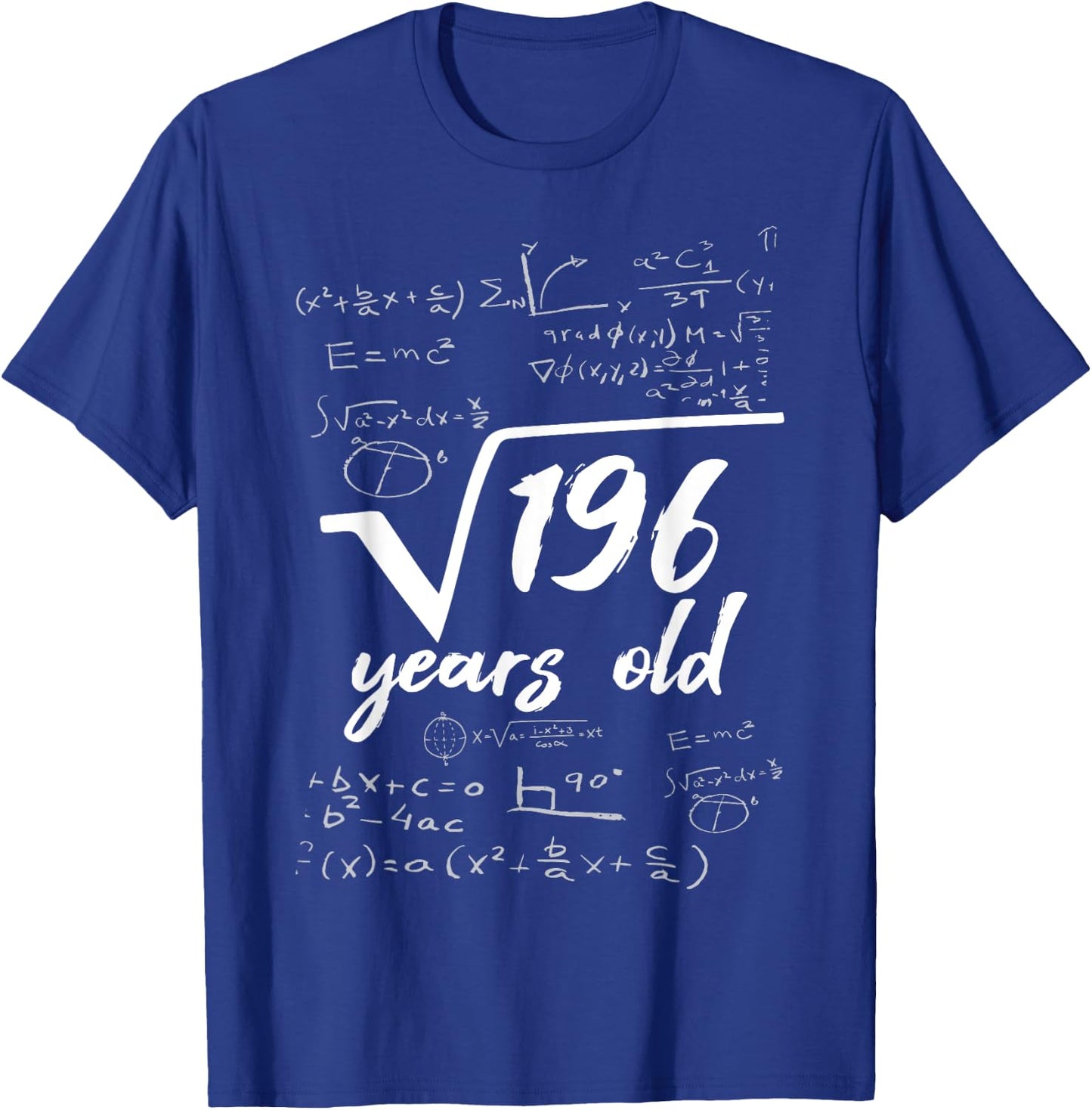 Square Root 196 = 14 Years Old - Birthday Gift T-Shirt - T-Shirt | Royal