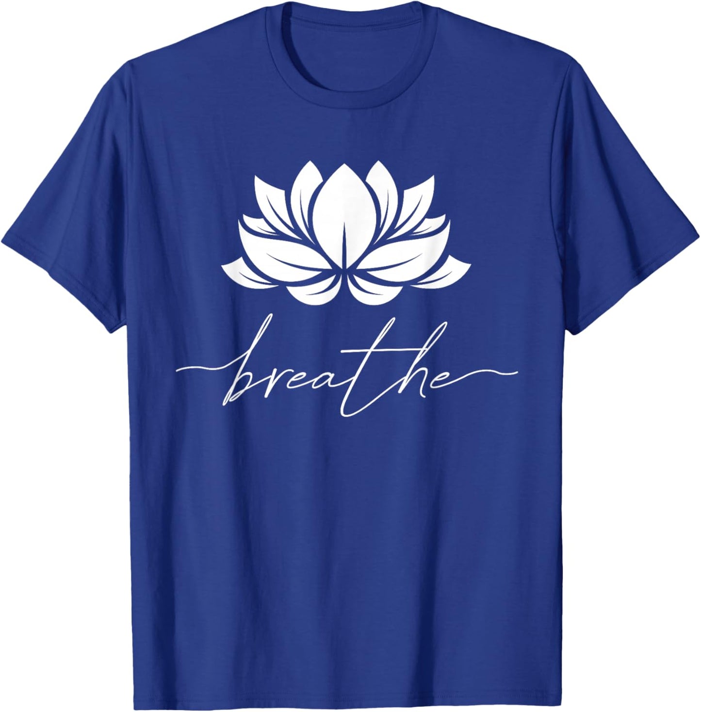 Lotus Flower Line Art Summer Breathe Meditation Yoga Blossom T-Shirt - T-Shirt | Royal