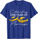 1 Year Wedding Anniversary Party Celebrating 1 Year Marriage T-Shirt - T-Shirt | Royal