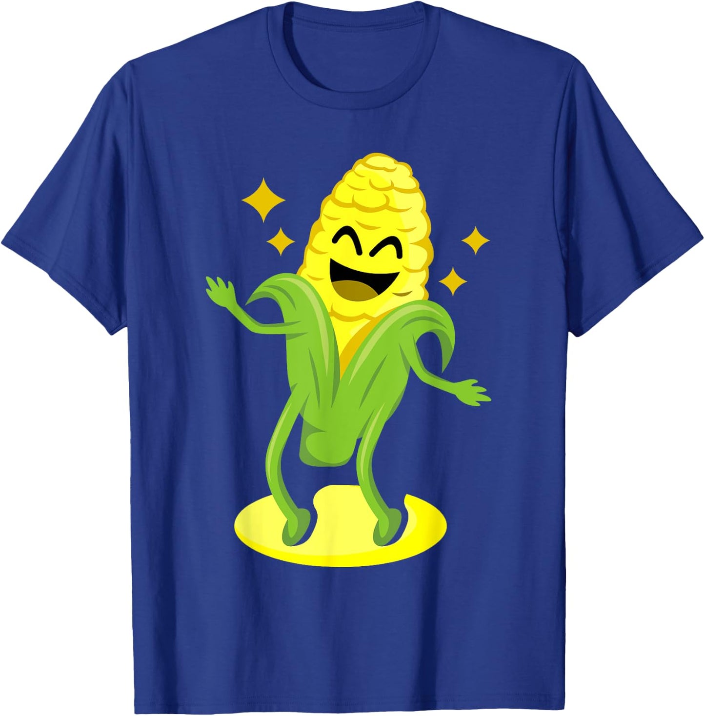 Cool Corn Art Men Women Farmer Dancing Corn On Cob Farming T-Shirt - T-Shirt | Royal