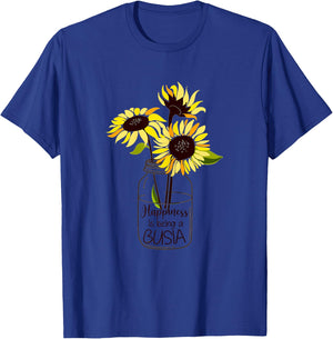 Happiness is Being Busia Life Sunflower Art Grandma T-Shirt - T-Shirt | Royal