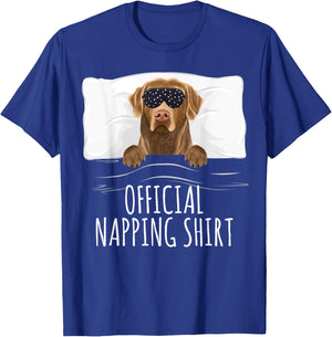 Black Sleep Mask Chesapeake Bay Retriever Official Napping T-Shirt - T-Shirt | Royal