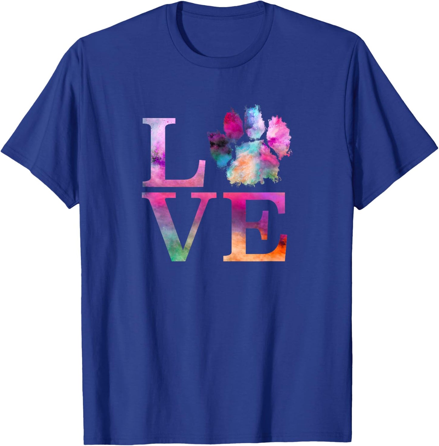 Love Dog Paw Print Shirt Colorful Messy Animal Gifts Women T-Shirt - T-Shirt | Royal