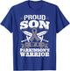 Proud Son Of A Parkinson's Warrior PD Awareness Ribbon T-Shirt - T-Shirt | Royal