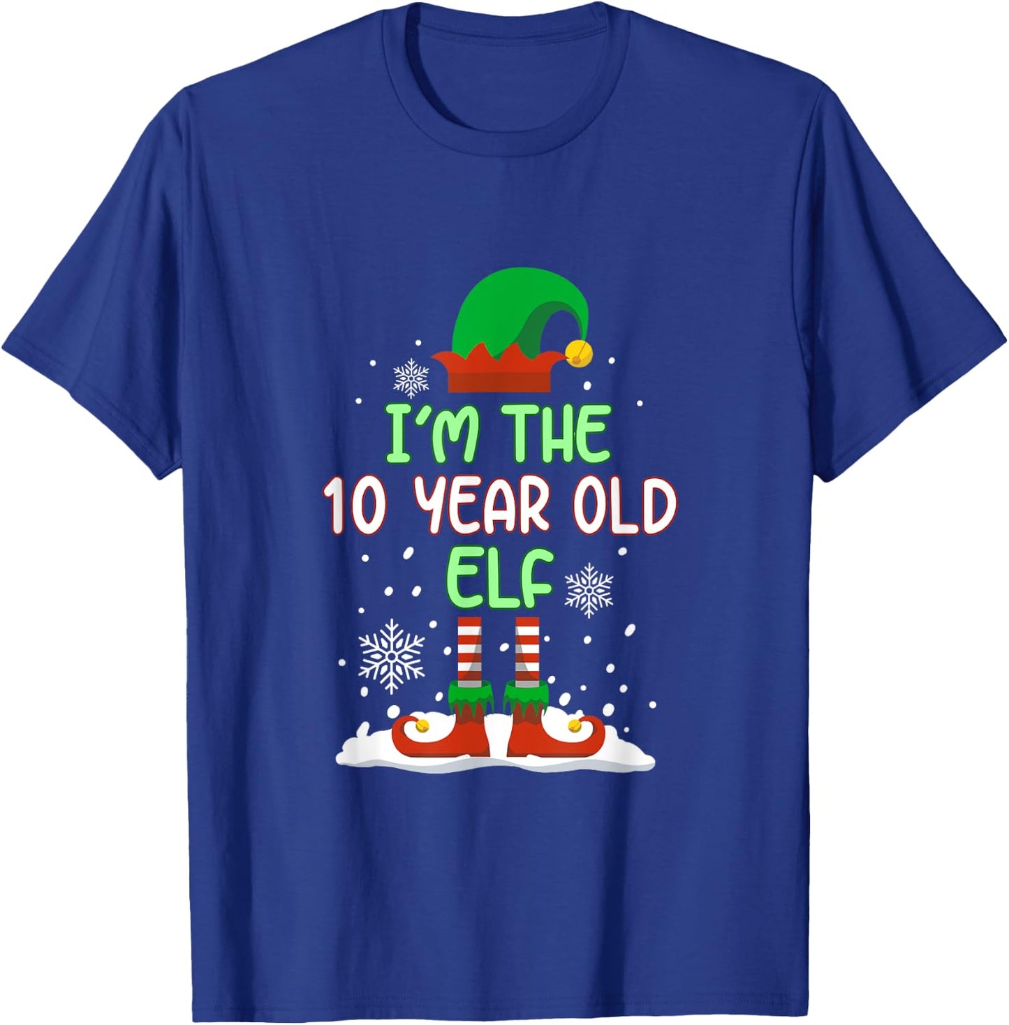 The 10 Year Old Elf Family Matching Christmas Pajama Kids T-Shirt - T-Shirt | Royal