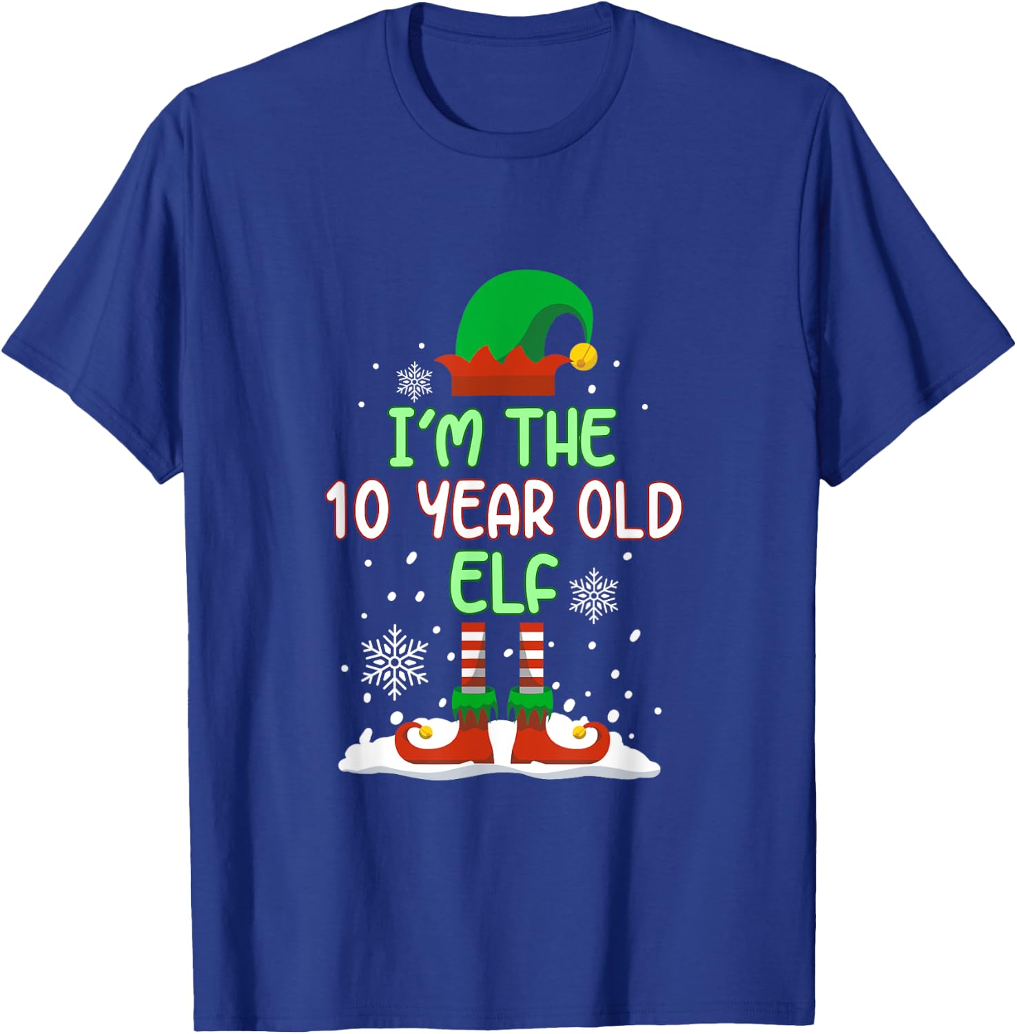 The 10 Year Old Elf Family Matching Christmas Pajama Kids T-Shirt - T-Shirt | Royal