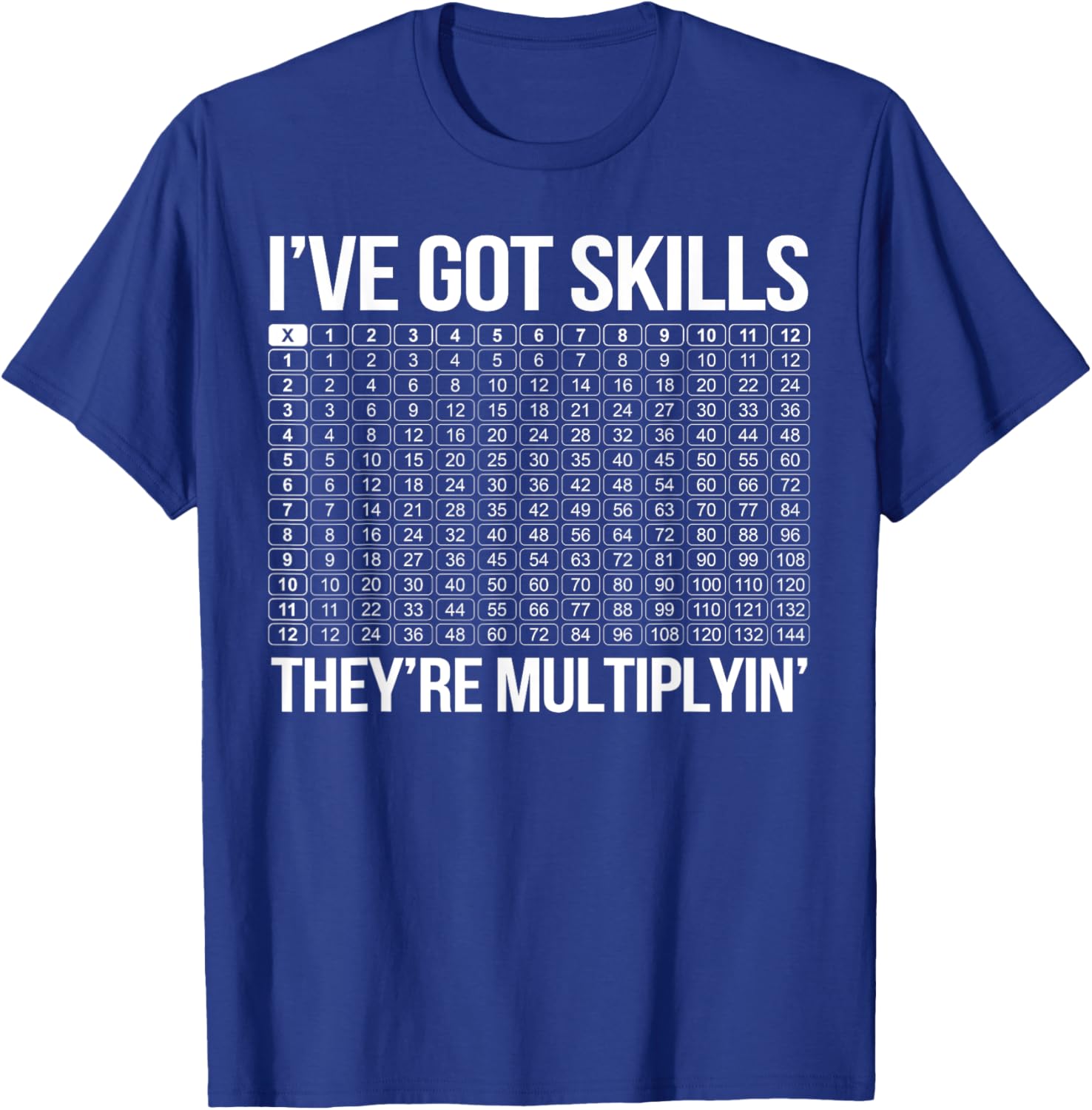 Math Teacher I've Got Skills They're Multiplying Men Women T-Shirt - T-Shirt | Royal