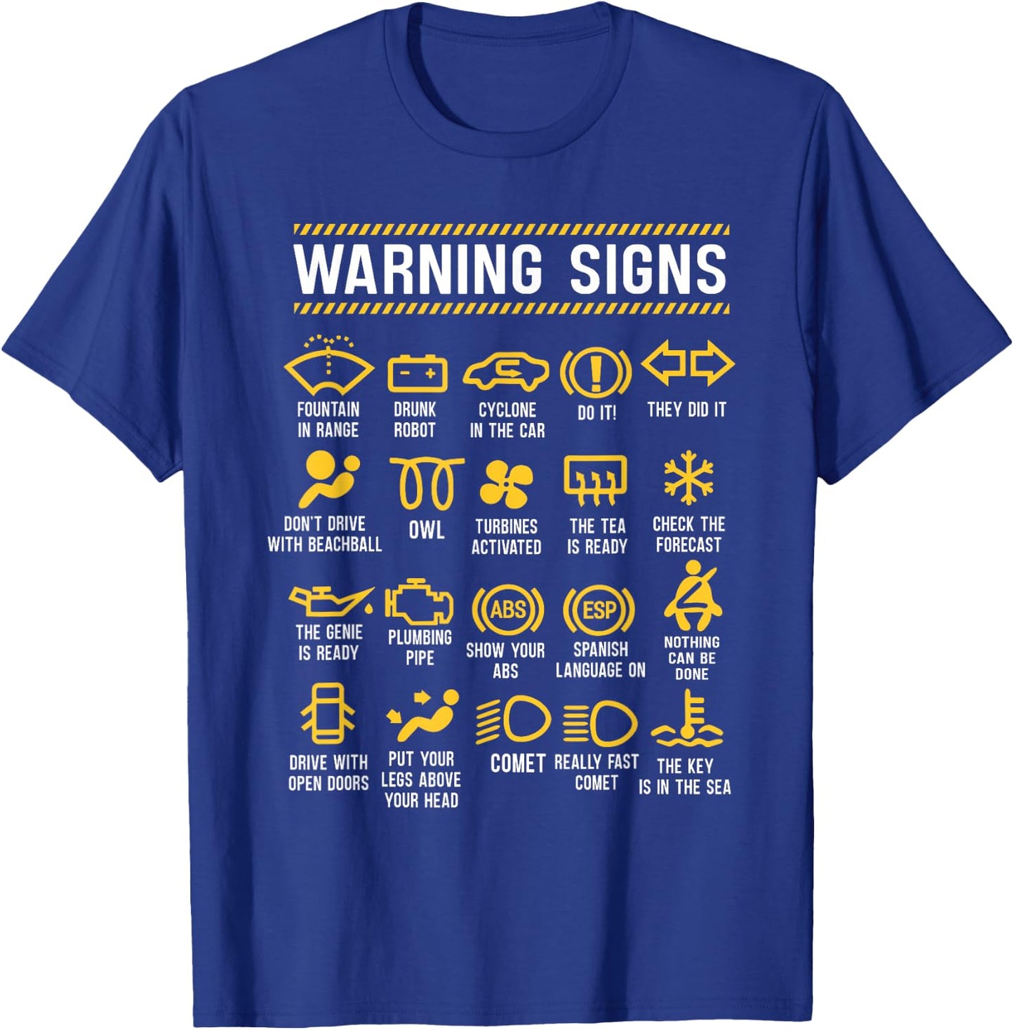Warning Signs 101 Funny Car Mechanic T-Shirt - T-Shirt | Royal