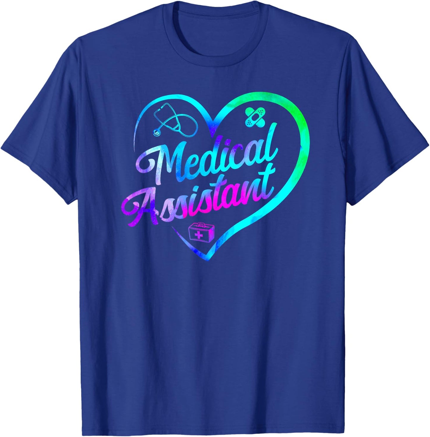 Certified Medical Assistant Watercolor Heart CMA T-Shirt - T-Shirt | Royal