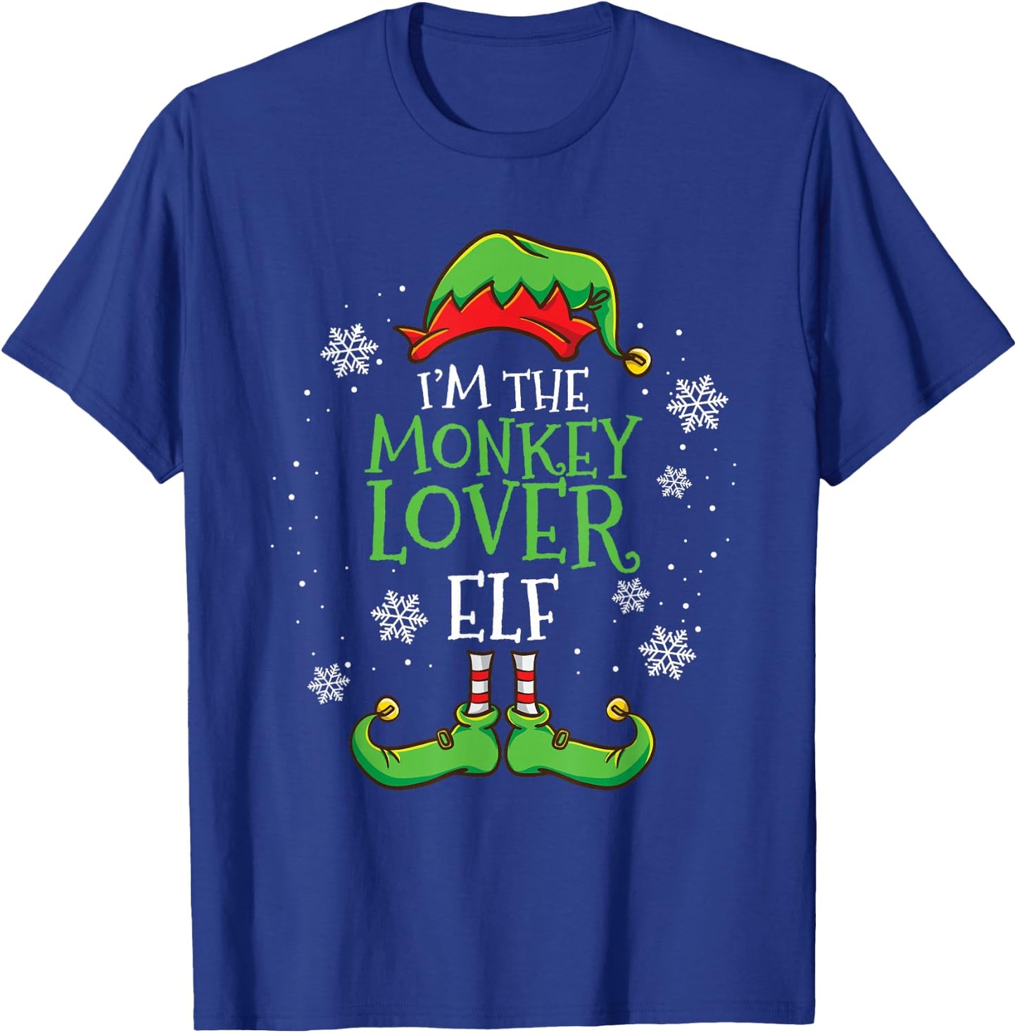 Im The Monkey Lover Elf Christmas T-Shirt - T-Shirt | Royal