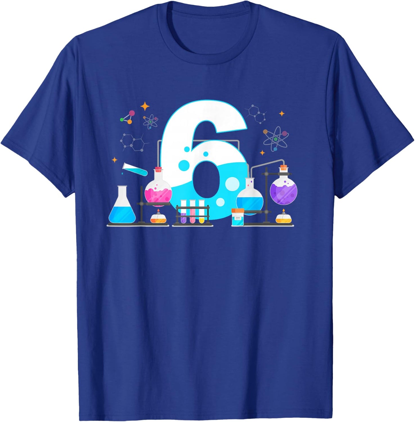 6 Year Old Kids Scientist 6th Birthday Kids Science T-Shirt - T-Shirt | Royal