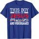 This Boy Runs On Jesus And Video Games Funny Christian Gift T-Shirt - T-Shirt | Royal