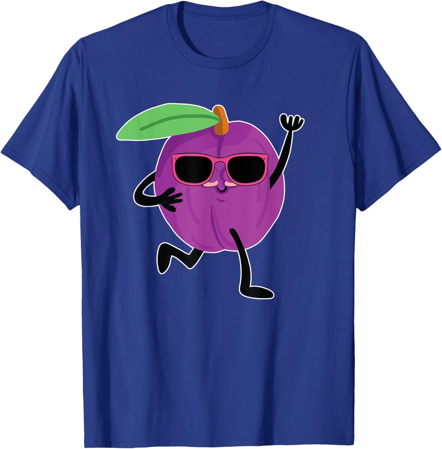 Funny Plum With Sunglasses Cool Plum Fruits T-Shirt - T-Shirt | Royal