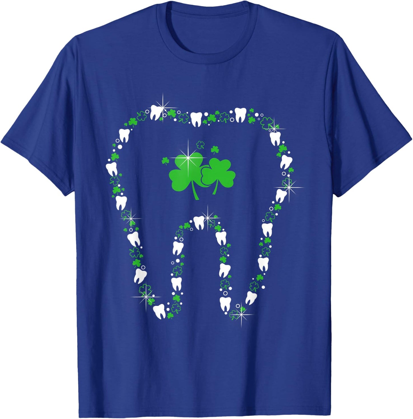 Tooth With Shamrocks Dental Assistant Happy St Patrick's Day T-Shirt - T-Shirt | Royal