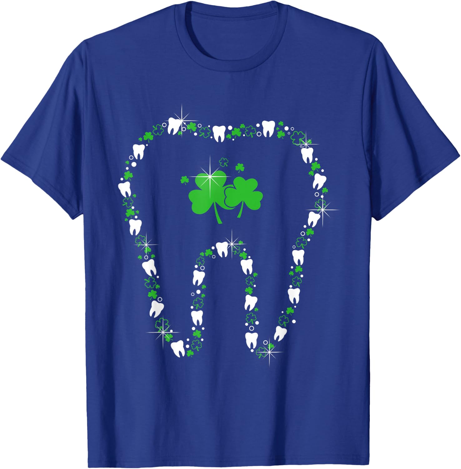 Tooth With Shamrocks Dental Assistant Happy St Patrick's Day T-Shirt - T-Shirt | Royal