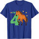 Children 4th Birthday Horse Four Years Old Female Rider T-Shirt - T-Shirt | Royal